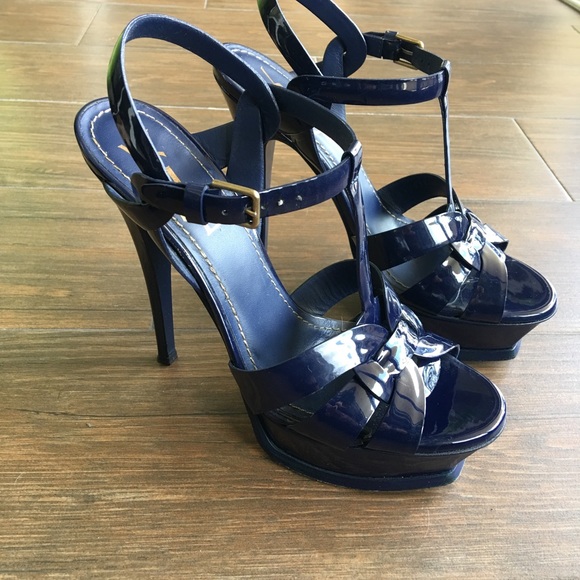 YSL Saint Laurent Tribute 105 - blue patent 6.5 - Picture 2 of 8